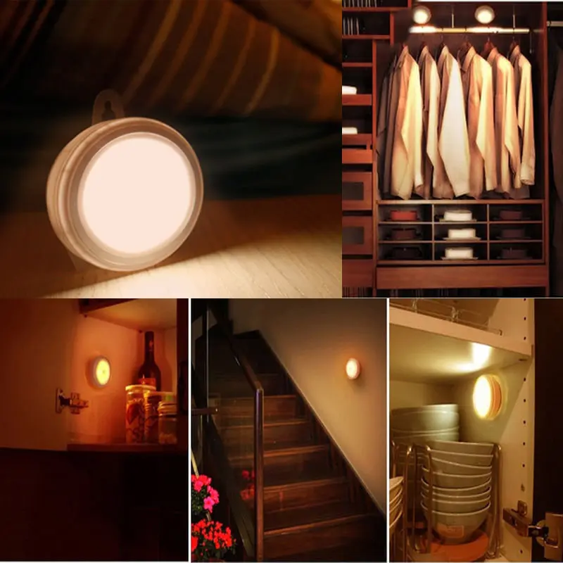 Newest LED Night Light Infrared Motion Detector Sensor Cabinet Lamp Battery Powered