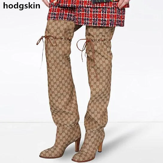 

Runway High Heels Thigh High Boots Shoes Women Winter Snow Shoes Woman Over The Knee Boots Loose Comfortable Winter Long boots