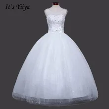 Free Shipping Crystal O-neck Wedding Dresses White Princess Crystal Bridal Frocks Real Photo Custom Made Vestidos De Novia 1095