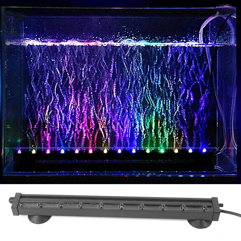 

RGB LED Colorful Aquarium Tube Light Waterproof Underwater Air Bubble Light Submersible Fish Tank Light Aquarium Coral Lamp