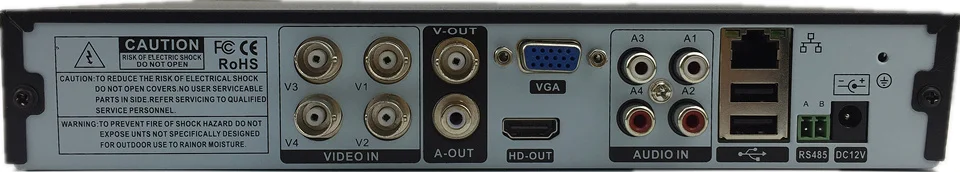 Цифровой видеорегистратор 4CH 1080 AHD/TVI/CVI/CVBS/IP коаксиальный металлический корпус BNC