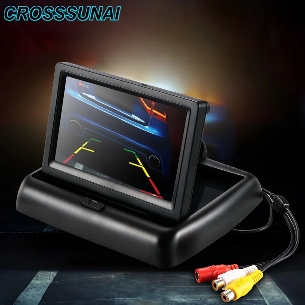 

4.3 Inch LCD Car Monitor Foldable Monitor HD Display Reverse Rear View Camera Auto Parking System for Car Rearview Monitors