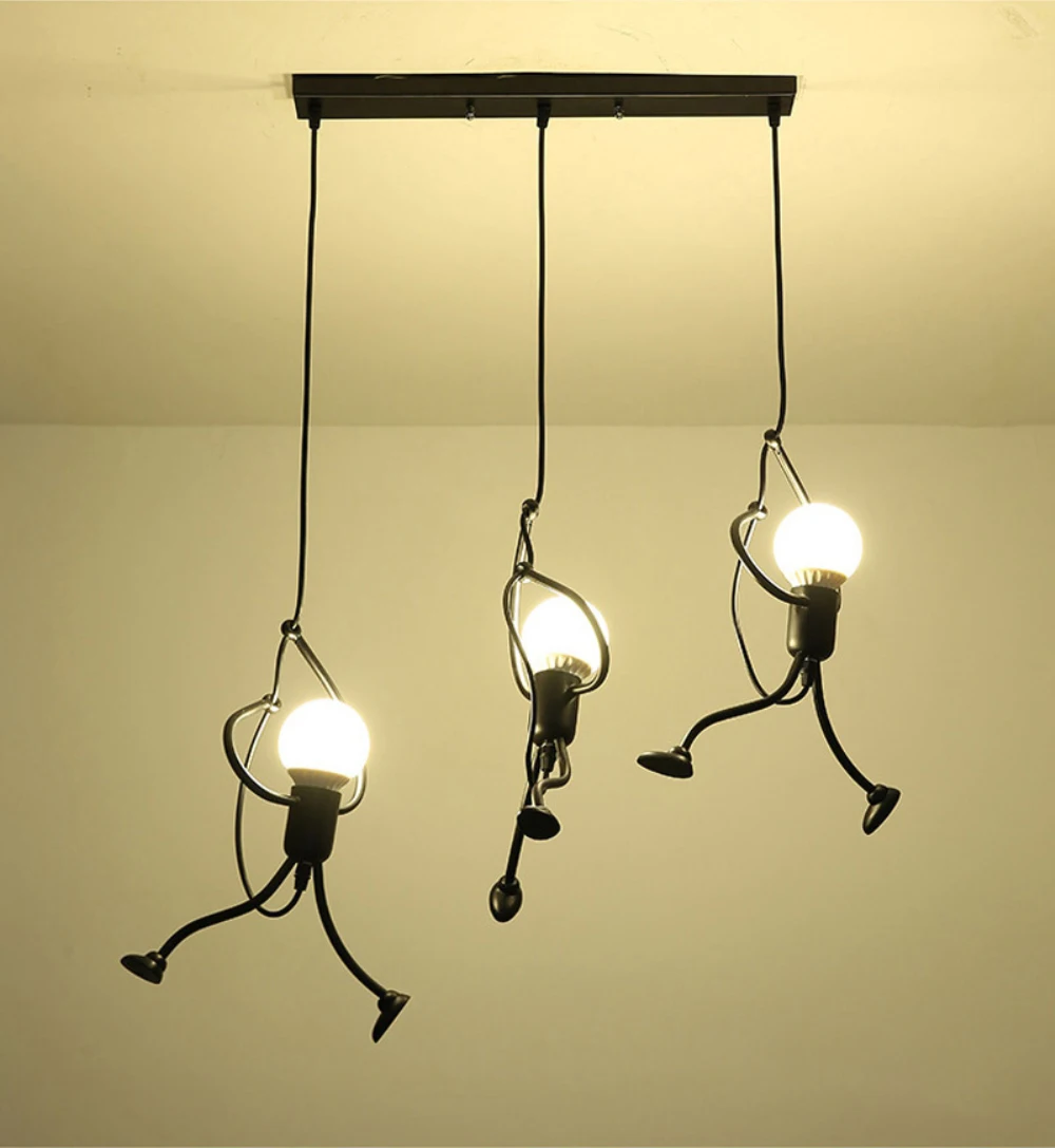 Современная Подвесная лампа для маленького человека, элегантная вешалка для дома, внутренний светильник, художественный декоративный подвесной светильник