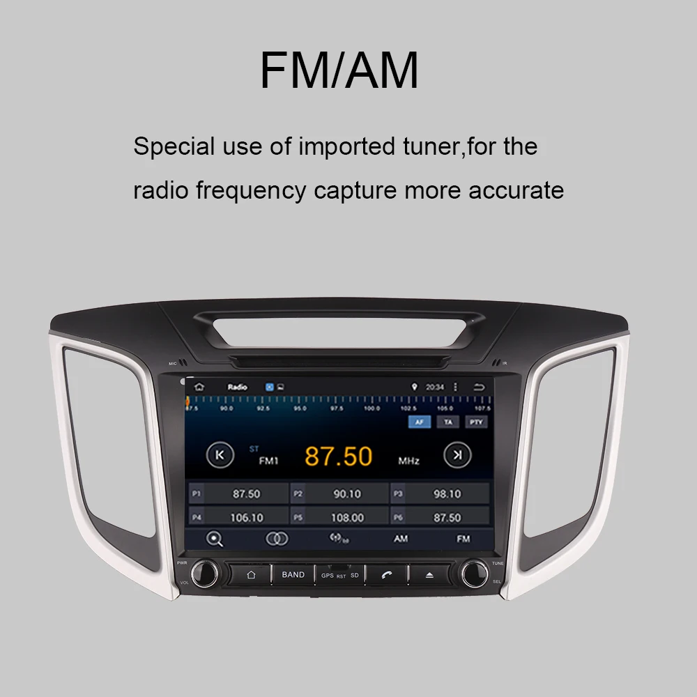 Excellent 9 Inch Android 8.0 Octa Core 4GB RAM Car DVD Radio Stereo For Hyundai Ix25 Creta 2014-2016 Car GPS Multimedia Player Wifi OBD BT 5