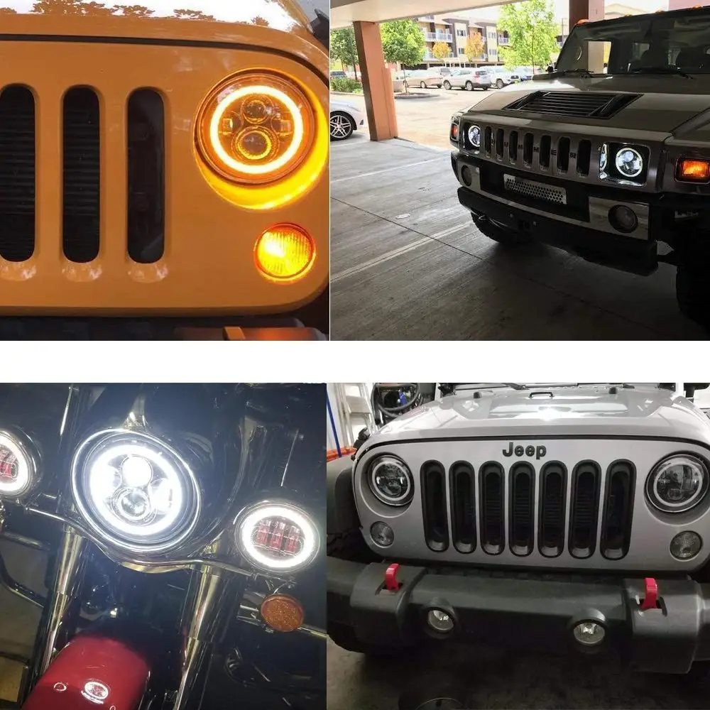 2 шт. 7 дюймов круглый светодиодный фонарь для Jeep Wrangler JK TJ для Hummer H1 H2 12 В 24 В для Suzuki Samurai Lada 4x4 urban Niva