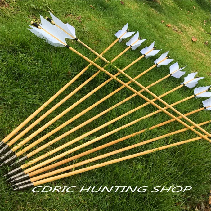 Деревянные стрелы из индейки 6/12/24 шт. перо для лука охоты|bows and|wood arrowstraditional bow |