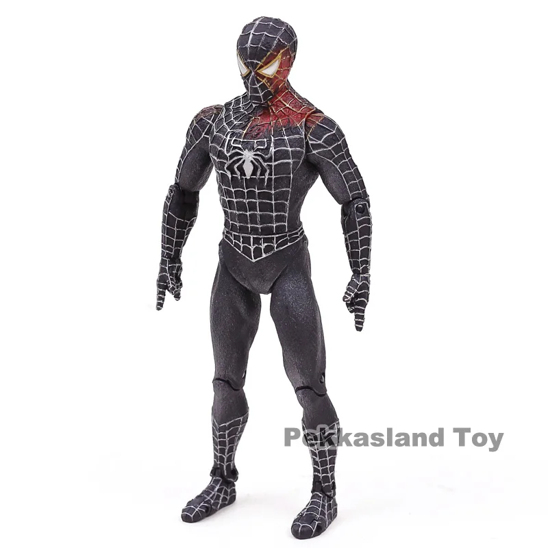 black spiderman action figure toy