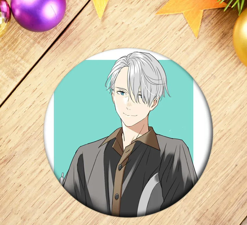 Аниме Yuri on Ice Victor значок косплея Katsuki Plisetsky искусственные сумки Значки для