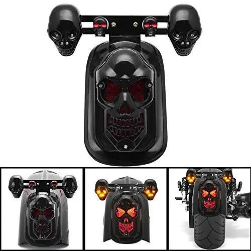

Triclicks Motorcycle Skull Turn Signal Light Rear Brake Tail Light For Harley Sportster Dyna Glide Honda Shadow VT750C VT750DC