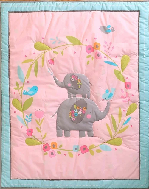 Стеганое одеяло с вышивкой, животным растительным принтом, детское маленькое одеяло для детского сада, для мальчиков и девочек, мягкие украшения, принадлежности для постельного белья, аксессуары - Цвет: color
