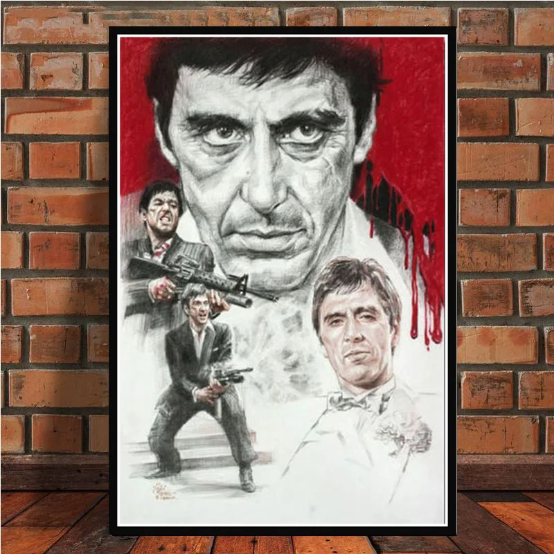 AL PACINO SCARFACE Гангстерский фильм художественный постер Картина Настенная картина для домашнего декора плакаты и принты - Цвет: 0015