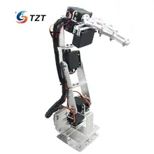 Робот ардуино 6 DOF Алюминиевый зажим коготь крепление комплект Механическая Роботизированная рука& сервоприводы& металлический сервопривод Рог-серебро