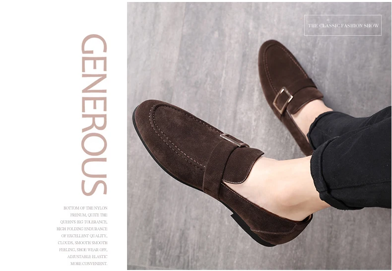 Mens Casual Shoe Business Mens Shoes Formal Leather Black Slip-on Men Loafers Dress Shoes Breathable PU Suede Driving Shoe Brand (10)