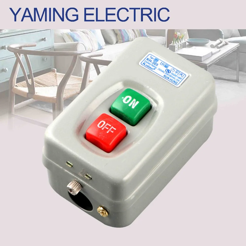 

P142 KH series on-off 3P 30A/250V 20A/380V transfer push button switch control Box electrical Motor start switch KH-305
