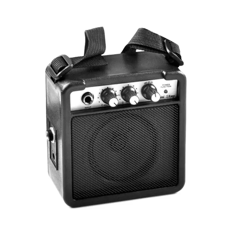 

5W Electric Guitar Sound Amplifier Portable Black Speaker Belt Clip Distortion Effects Volume Adjustable