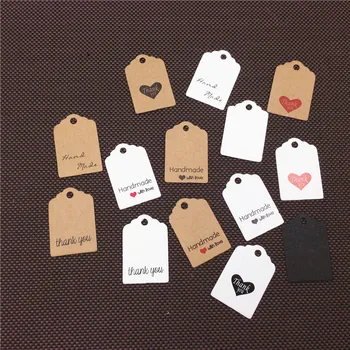 

Free Shipping 300Pcs Kraft Cardboard Lovely Price Hang Tags Wedding Gift Packaging Box Favor Decoration Labels Card 3x2cm