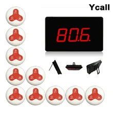 Ycall 433.92mhz restaurante pager sistema de paginação chamada sem fio mesa sinos botão atendimento ao cliente K-2000A + K-O3