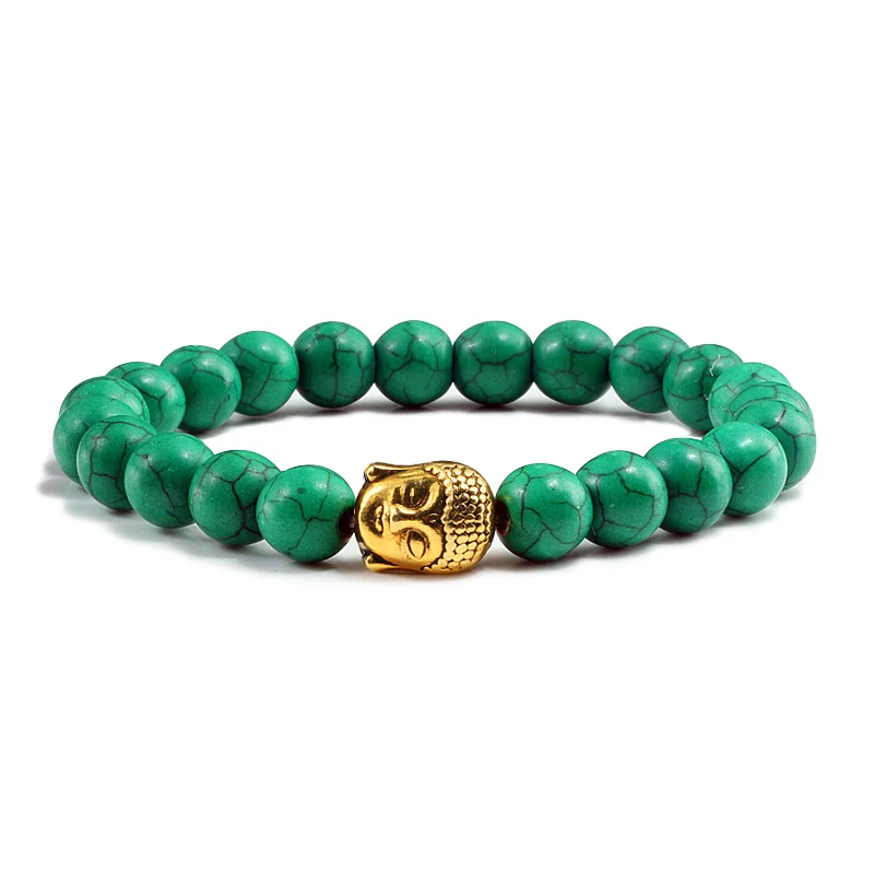 

Hot High Quality charm Bracelet Natural Stone Bracelets$Bangles Turquoises Buddha Prayer Beads For Women Men Yoga Jewelry Gifts