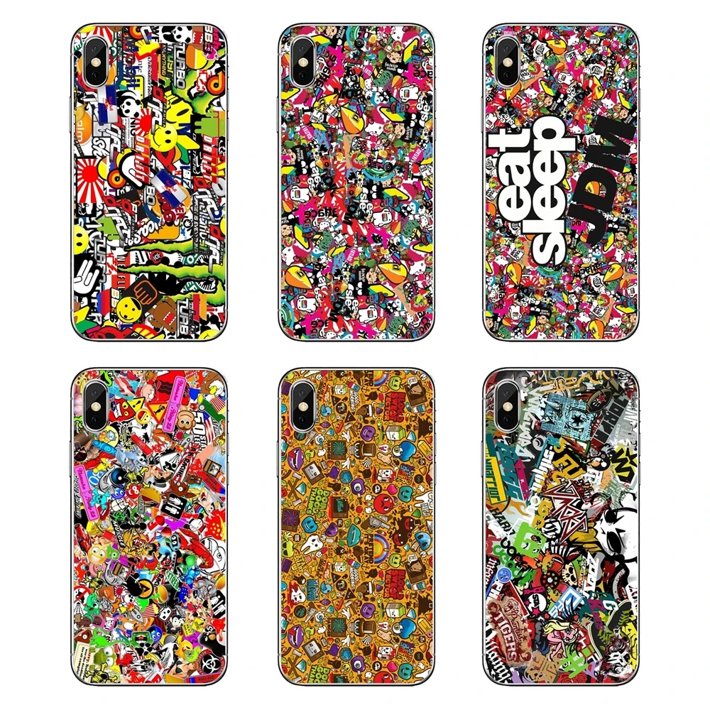 

Phone Shell Cover For Xiaomi Redmi 4X S2 3S Note 3 4 5 6 6A Por Pocophone F1 Mi 6 Bomb Stickers Motorcycle Bike JDM Car Graffiti