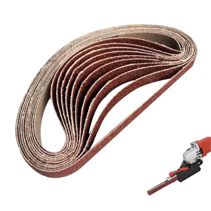 

10Pcs/set 60 to 600 Grit 15mm x 452mm Sanding Belts for Angle Grinder Sanding Belt Adapter Polishing Sanding Grinding