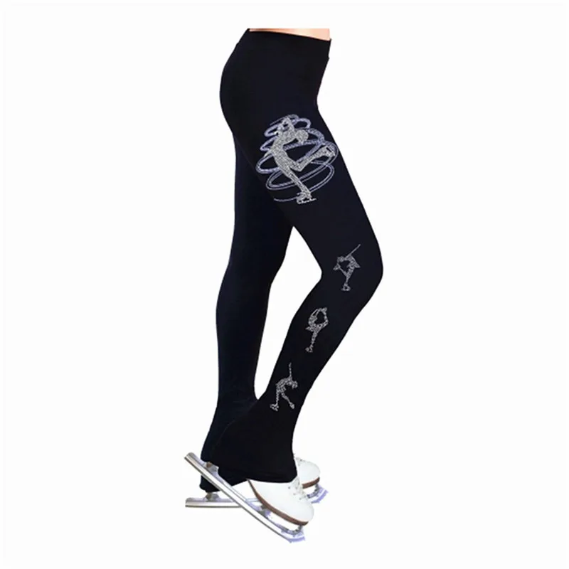 Высококачественные штаны для фигурного катания на заказ, женские штаны для катания на коньках Iceman с алмазным узором в виде сердца - Цвет: Style three
