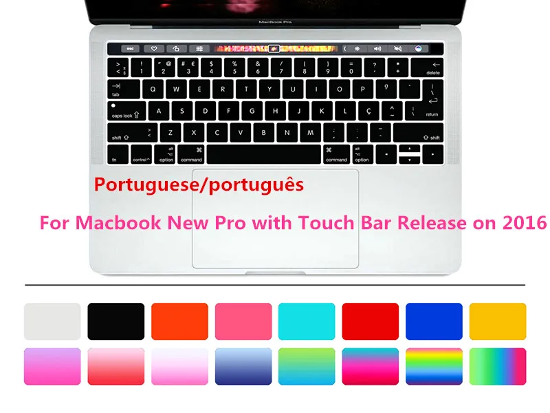 Чехол для клавиатуры силиконовый чехол Macbook Pro 13 дюймов A1706 15 A1707 с сенсорной
