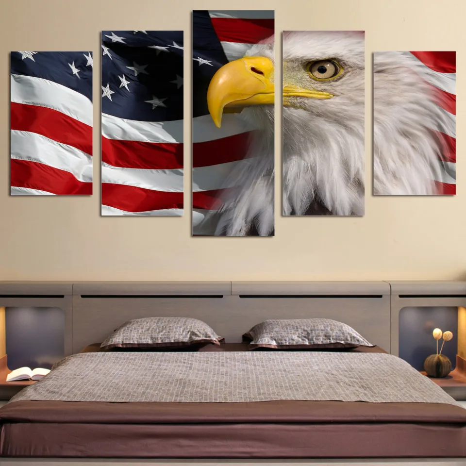 Bald eagles 5PCS HD Canvas Print Home Decor Picture Room Wall Art Paintings
