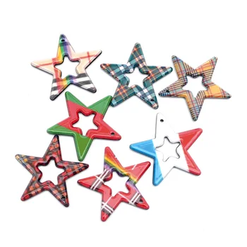 

20Pcs Five-pointed Star Acrylic Decoration Craft Flatback Cabochon Embellishments For Scrapbooking Kawaii Cute Diy Accessories