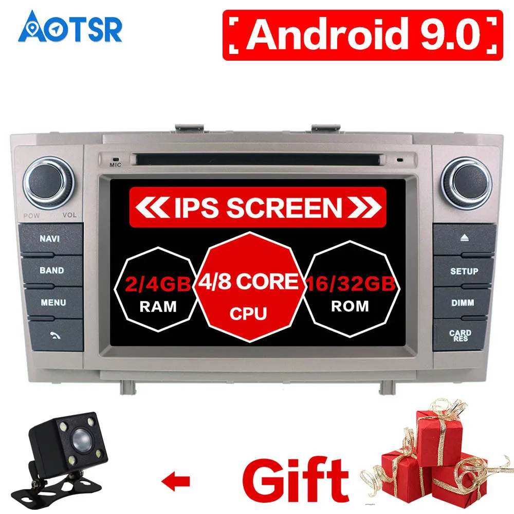 Top Android 9.0 4+64G Car DVD Stereo Multimedia Headunit For Toyota T27 Avensis 2009-2014 Auto PC Radio GPS Navigation Video Audio 0