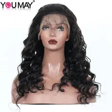 Pre-Plucked Glueless 130% Density Full Lace Human Hair Wigs For Women With Baby Hair Brazilian Virgin Hair Loose Wave Wig