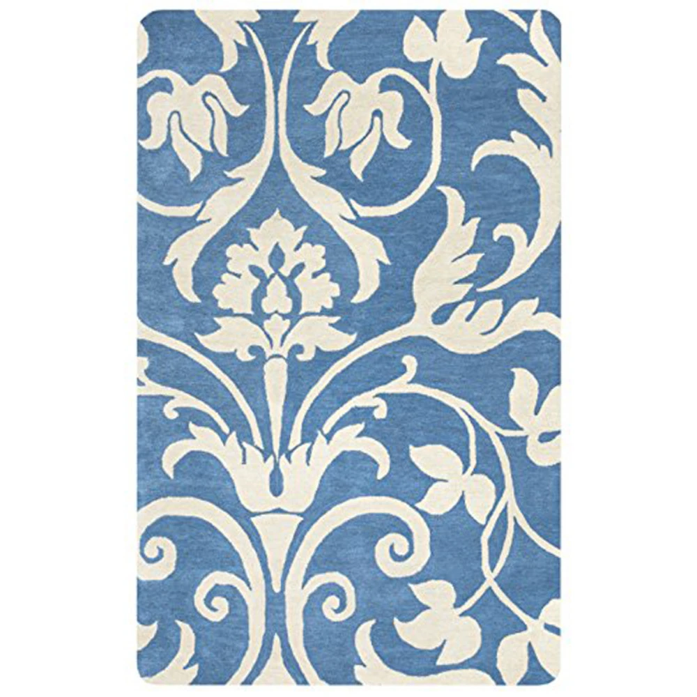 Rizzy Home Marianna Fields Collection Tufted Area Rug, 5' x 8', Blue/Khaki