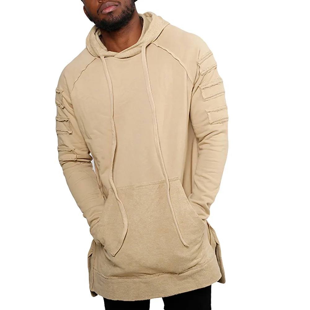 2018 Длинная толстовка для мужчин sudadera hombre invierno черный felpe uomo senza cappuccio chaqueta mujer #4N09 # F