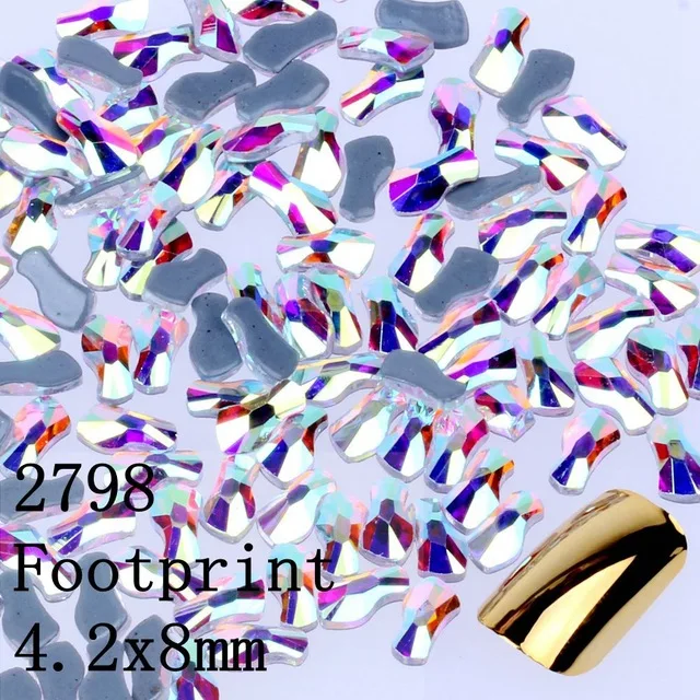 2018 Новое поступление 4.2X8MM Footprit прозрачный AB Hot Fix Стразы более блестящий супер