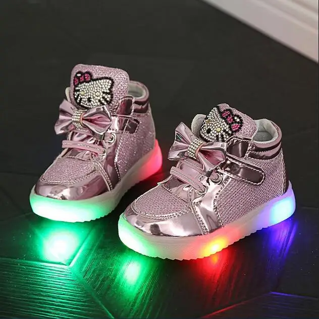 

2016 Spring New Children Casual Shoes Baby Sport Shoes Boys Girls Running Shoes Princess Sneakers Luminous Boots Free Shipping