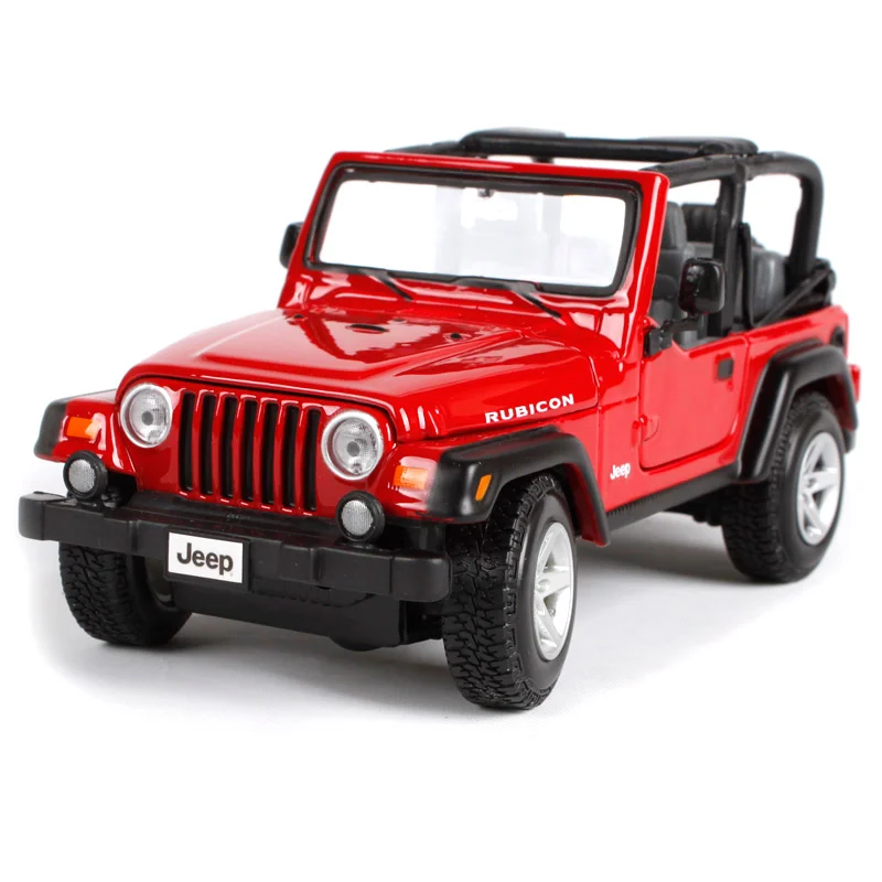 

Maisto 1:27 jeep rubicon red blue khaki car diecast metal car model for men can open doors motorcar version for collecting 31245