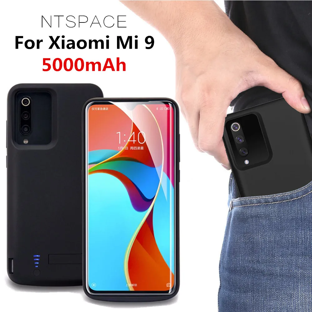 NTSPACE Расширенный аккумулятор зарядное устройство Чехлы для Xiaomi Mi 9 power bank чехол 5000 мАч портативный блок питания зарядное устройство чехол