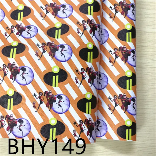 1 шт/7,6*12 дюймов мультфильм печати кожа viny ткань BHY149 - Цвет: BHY149