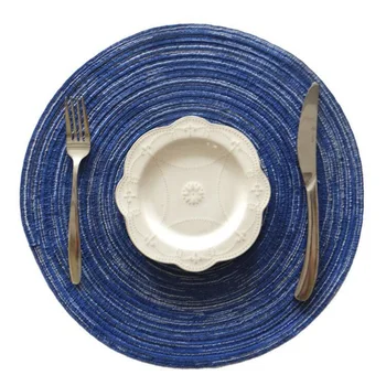 

MeyJig 4Pcs/lot Dinner Placemat Linen Dining Table Mat Disc Pads Bowl Pad Coasters Waterproof Table Decor Cloth Insulation Pad