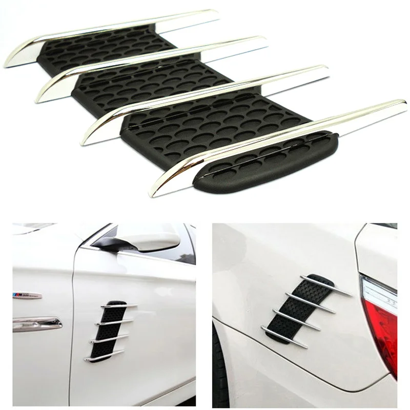 

3D Car Shark Gill Simulation Air Flow Intake Vent Side Fender Sticker Universal Outlet Side Simulation Assessoires Decals