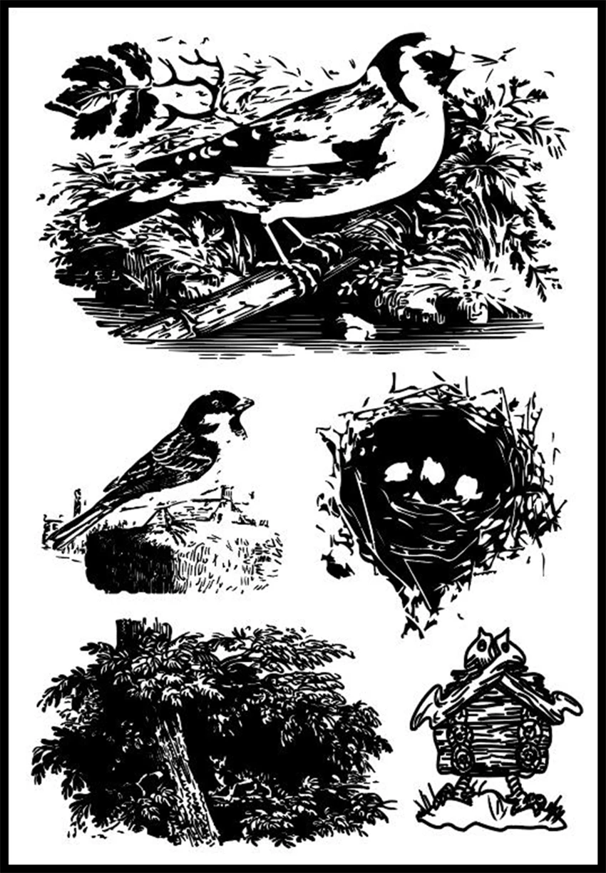 

Hot selling bird alphabet transparent clear stamp / silicone seal roller stamp DIY scrapbook album / card production
