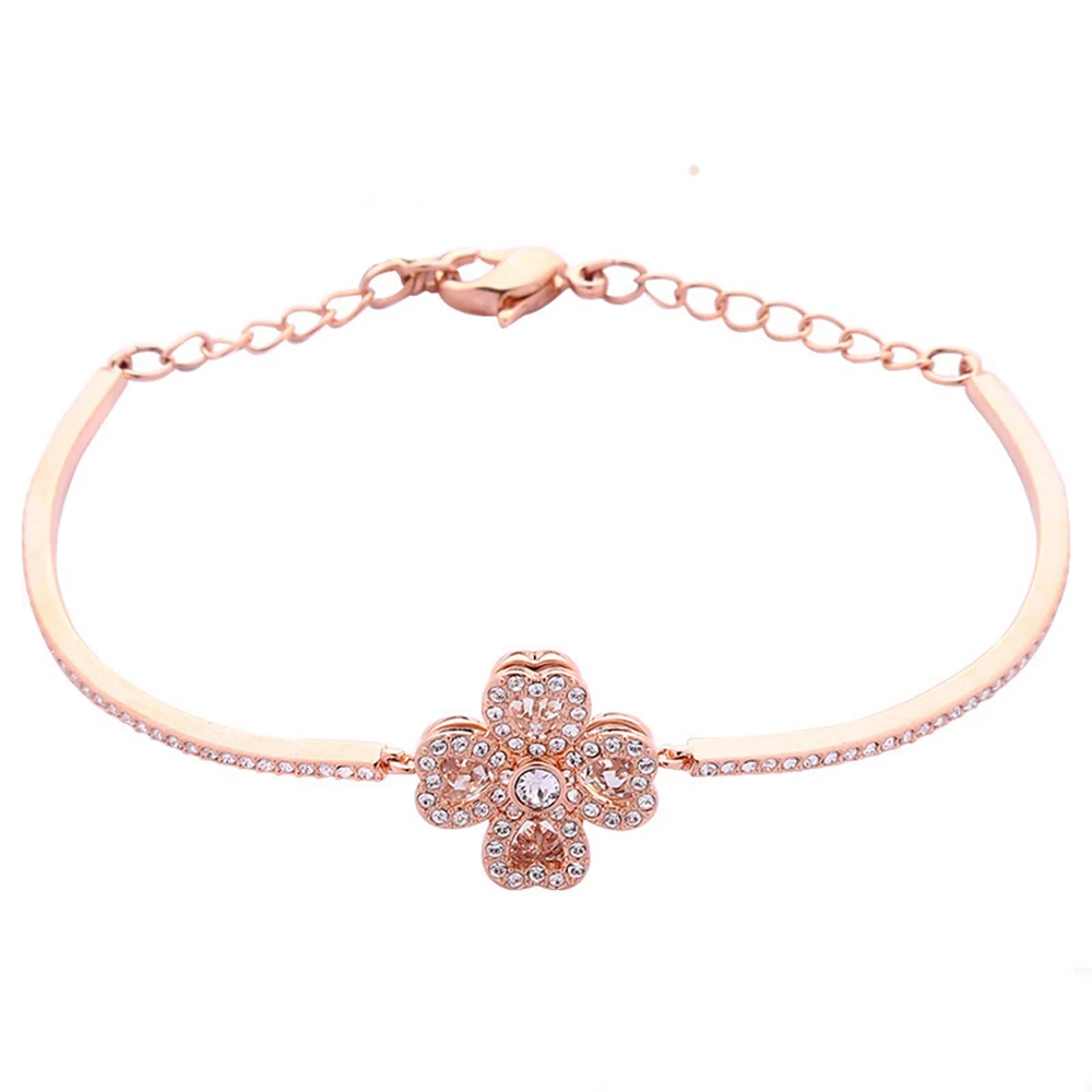 

SWA RO 2018 New Rose Gold Lucky Clover DEARY Bracelet Women Original Girlfriend Gifts Fashion Jewelry Free Home Delivery 5235027