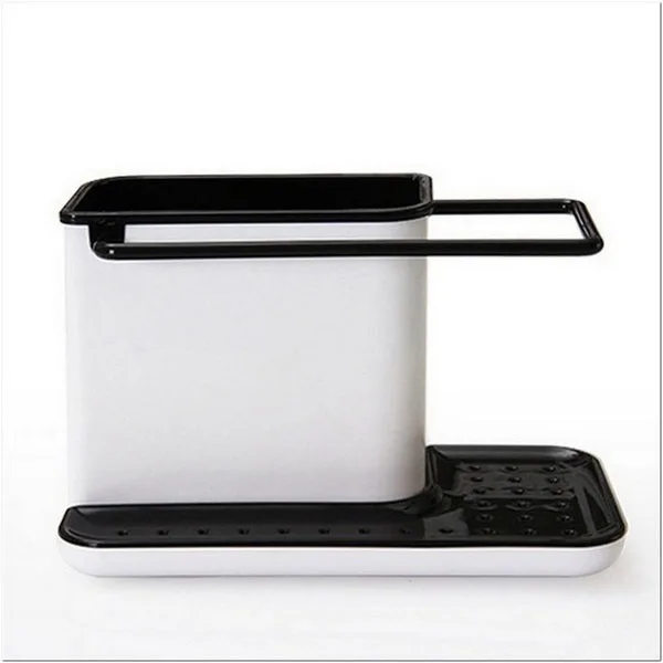 Полка для хранения Губчатый держатель Сливная мойка Раковина для сушки Блюдо для хранения посуды Стойки для кухонных принадлежностей Стойки для опрятной посуды Стойка для полотенец - Цвет: Black