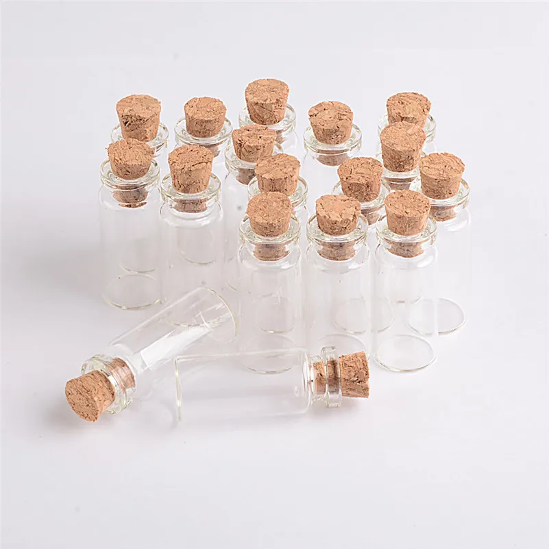 Mini botellas de vidrio de bayoneta con corcho, transparentes, de deseos,  DY, 12x28x6mm, 100 unidades, 1,4 ml - AliExpress