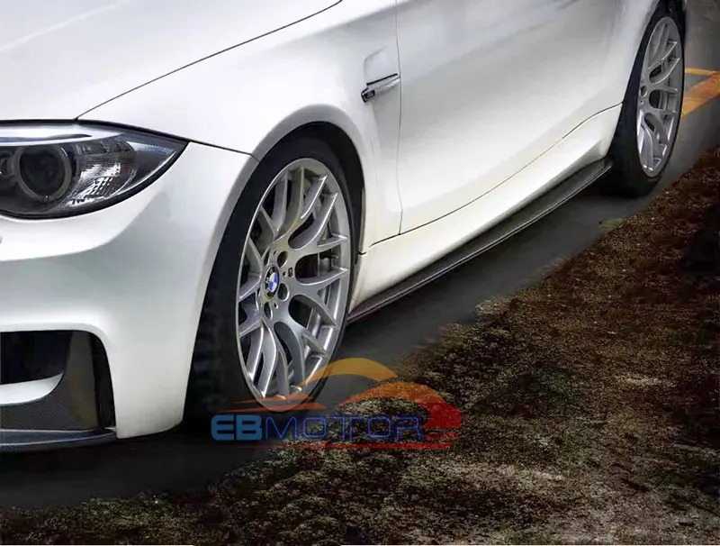 VZ STYLE Real Carbon Fiber Side Skirt skirts 1pair for BMW 1 Series E82 1M 2011-2017