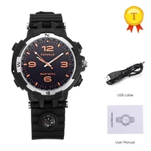 Шагомер с функцией напоминания наручные часы saat с mp3 Воспроизведение музыки в формате синхронизации с Bluetooth гарнитура наушники Поддержка мобильное приложение