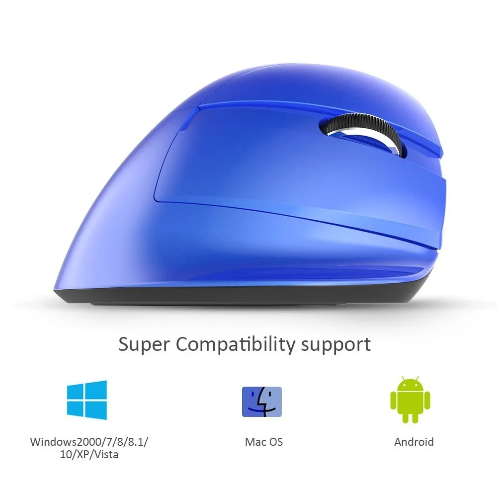 Мышь Delux M618 Mini Беспроводная вертикальная с бесшумным кликом 2 4 ГГц 2400 DPI Bluetooth