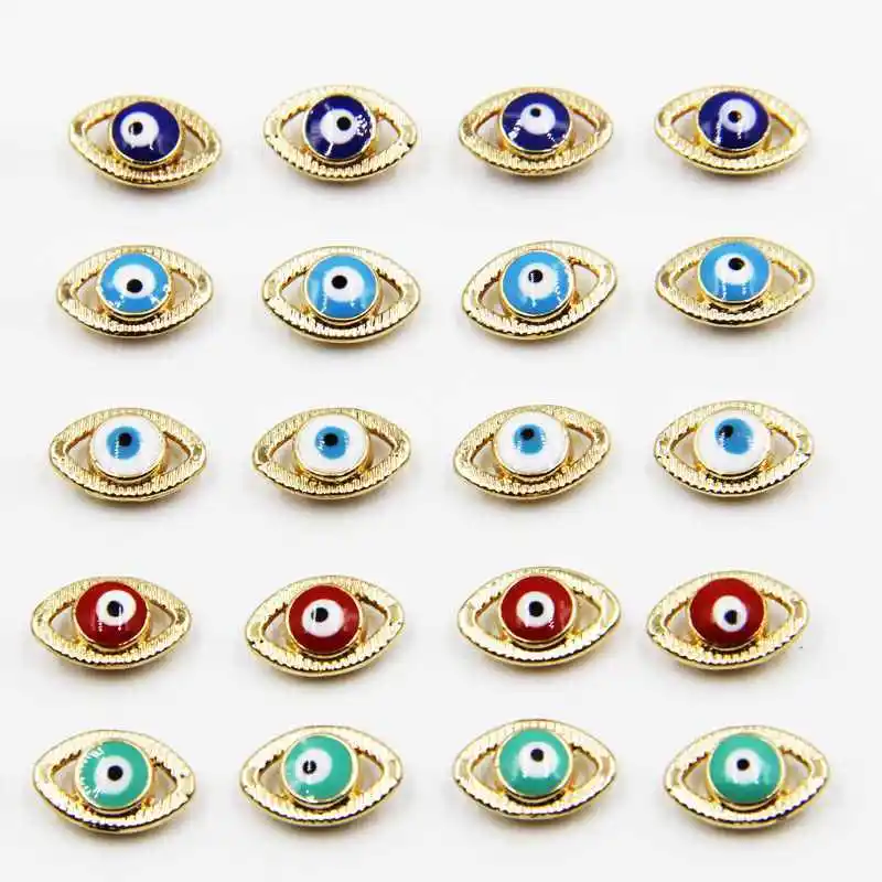 20pcs12mm latest fashion beige heart evil eye charm jewelry making
