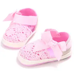 Обувь для девочек обувь на плоской подошве в стиле «Мери-Джейн» с бантом маленькие дети новорожденного малыша Лето кроватки обувь Bebes