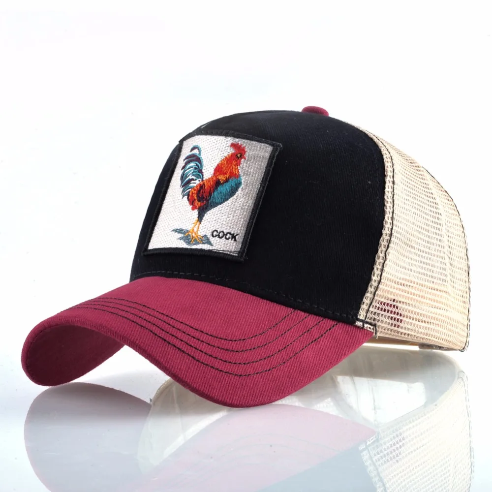 الديك التطريز قبعة بيسبول الرجال النساء Snapback قبعات تنفس شبكة الهيب هوب القبعات للجنسين عارضة أكل الدجاج العظام Casquette الديك التطريز قبعة بيسبول الرجال النساء Snapback قبعات تنفس شبكة الهيب هوب القبعات للجنسين عارضة أكل الدجاج العظام Casquette