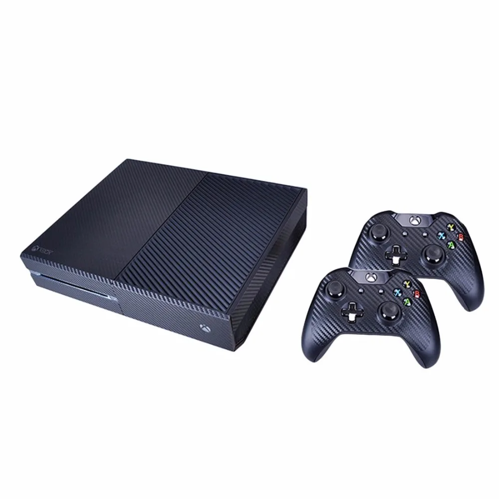 Углеродного Волокна Vinly Наклейку Кожи для Microsoft Xbox One и 2 контроллера скины Наклейки для XBOXONE